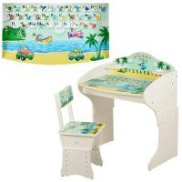 купить Парта растишка Vivast MV-901-3 (белая кораблики)