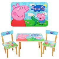 купить Детский столик со стульчиками 501-13 Peppa Pig деревянный