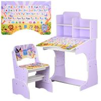 купить Детская парта Bambi BL 2071-51-2(EN) регулируемая (фиолетовая Англ алфавит)