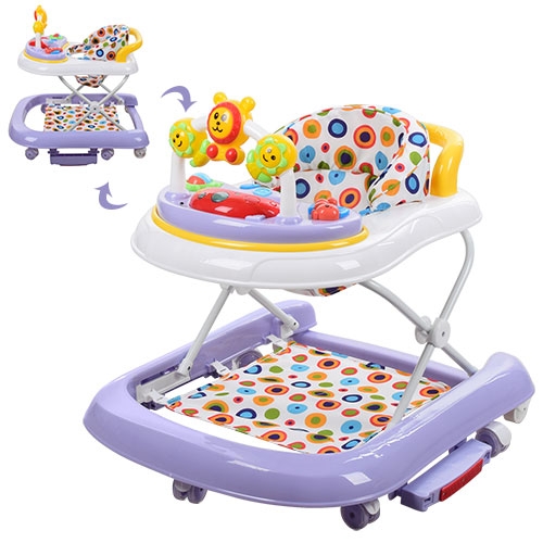 Ходунки 3в1 для детей 167С2-PURPLE каталка-качалка с музыкой и светом (сиреневые)