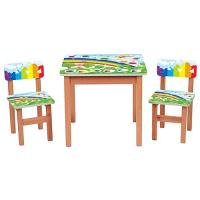 купить Деревянный столик с двумя стульчиками F198 Радуга