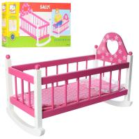 купить Деревянная кровать-качалка для куклы MD 2065 с постелью