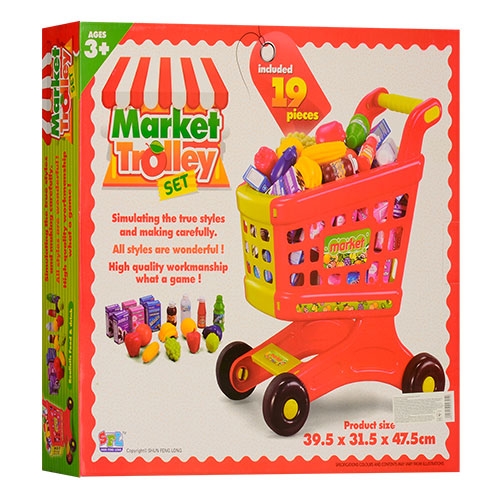 Тележка 16671B с продуктами, 19 предметов