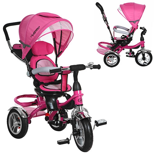 Трехколесный детский велосипед TurboTrike M 3114-6A резина (розовый)