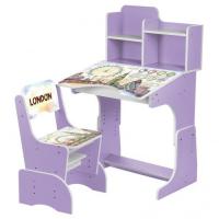 купить Парта Bambi B 2071-37 с полочками (фиолетовая Лондон)
