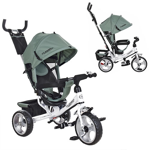 Колясочный велосипед TurboTrike M 3113-17 колеса ЕВА (хаки)