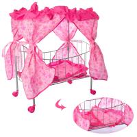 купить Кроватка металлическая 9350 / 015 с балдахином для кукол на колесиках