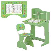 купить Детская парта со стульчиком HB 2071M03-05 полочки (зеленая прописи)