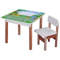 купить Деревянный столик со стульчиком F09-6 Украинский алфавит открывается столешница
