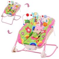 купить Детский шезлонг-качалка 68127 музыкальный слон вибро (розовый)