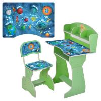 купить Парта со стульчиком для детей HB-2070M03-03 регулируемая высота (зеленая космос)