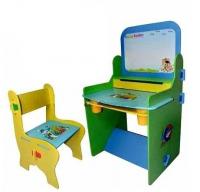 купить Детская парта и стульчик MQ 0809 с мольбертом и полочками