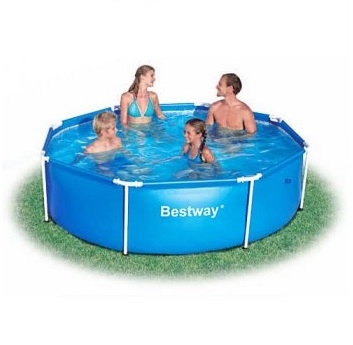 Голубой вместительный бассейн каркасный 56045 Bestway (244 x 61)