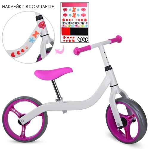 Беговел PROFI KIDS детский 10,5 дюймов M 3843-3 колеса EVA (бело-розовый)