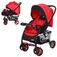купить Коляска для детей  DRIVE M 3424-3 прогулочная книжка (красно-черный)
