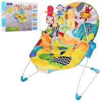 купить Детский шезлонг 88964 подвески музыка вибро (желто-голубой)