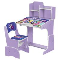 купить Парта с полочками Bambi W 2071-14-2 регулируемая по высоте (сиреневая Little pony)