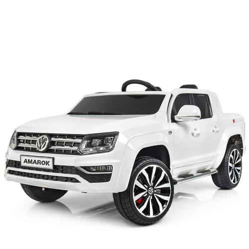 Детский джип Volkswagen Amarok M 3894EBLR-1 полный привод кожаный руль и сиденье (белый)