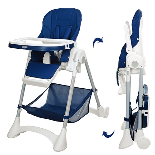 Стульчик для кормления Bambi M 3569-4 кожзам (синий)