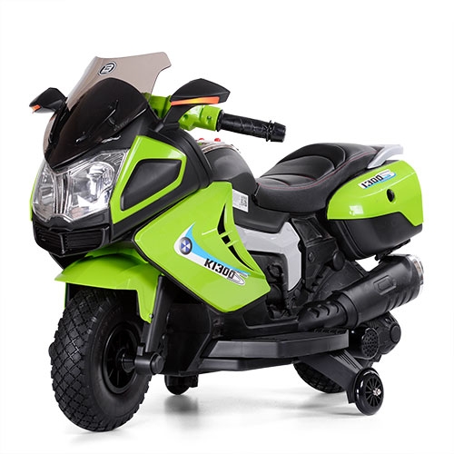 Детский мотоцикл Bambi M 3625EL-5 колеса EVA и кожаное сиденье (зеленый)