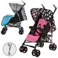 купить Прогулочная коляска для детей M 2719 трость (розово-черная голубо-черная)