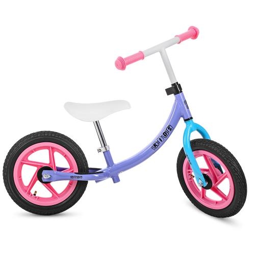 Детский беговел 12 дюймов PROFI KIDS M 3437A-6 резиновые колеса (сиреневый)