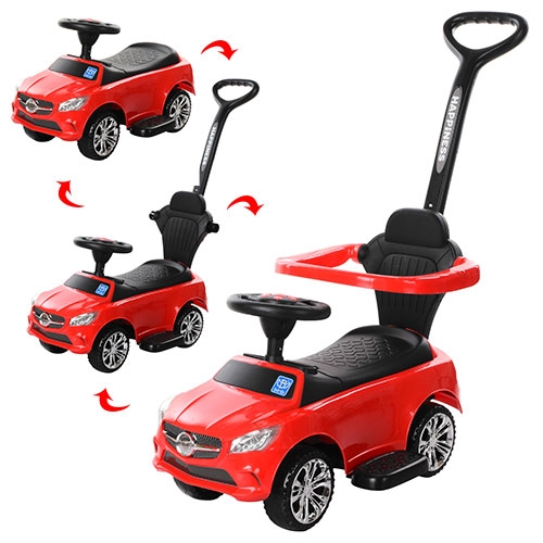 Детская каталка-толокар BAMBI M 3503C-3 с родительской ручкой (красный)