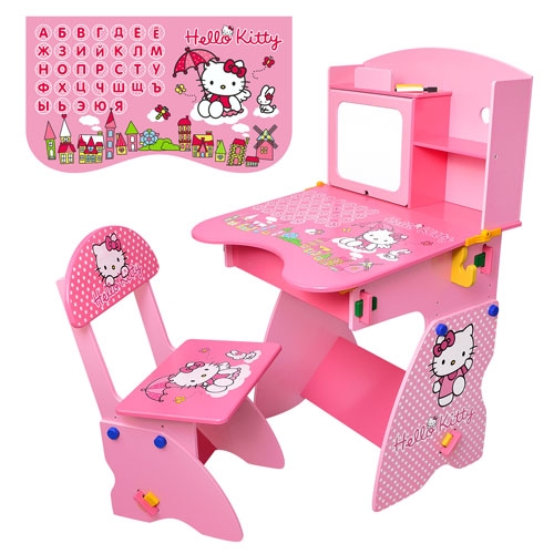 Детская парта M 0324 Hello Kitty со стульчиком, регулируемая