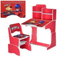 купить Парта с полочками и стульчиком W 2071-39-1 Miraculous (красная)
