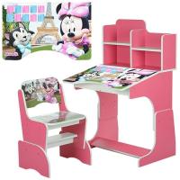 купить Парта с полочками Bambi W 2071-7-2 регулируемая по высоте (розовая Minnie)