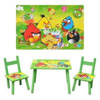 купить Детский столик со стульчиками D 11552 «Злые птички», деревянный