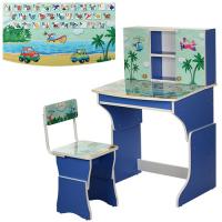 купить Детская парта Vivast MV-903-3-2 со стульчиком (кораблики, голубая)