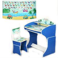 купить Парта растишка Vivast MV-901-3-2 (синяя кораблики)