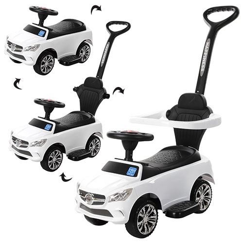 Детская каталка-толокар BAMBI M 3503C-1 с родительской ручкой (белый)
