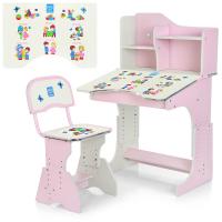 купить Детская регулируемая парта Bambi HB-2071(2)-04-7 со стульчиком (розовая)