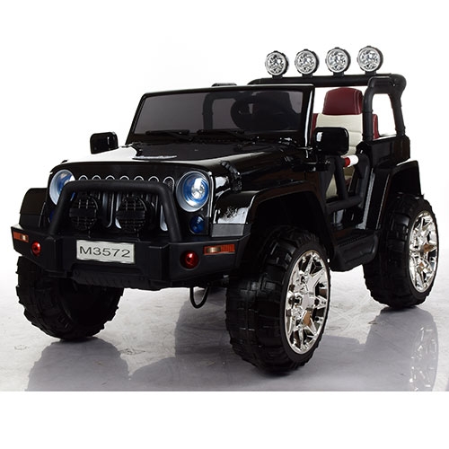 Детский электромобиль джип Bambi M 3572EBLRS-2 автопокраска кожа 4 мотора (черный)