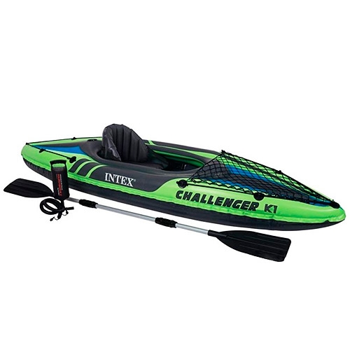 Лодка надувная CHALLENGER K1 KAYAK Intex 68305 насос и весло (274-76-38 см)