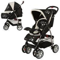 купить Детская прогулочная коляска M 2107-3 с чехлом (черно-белая)