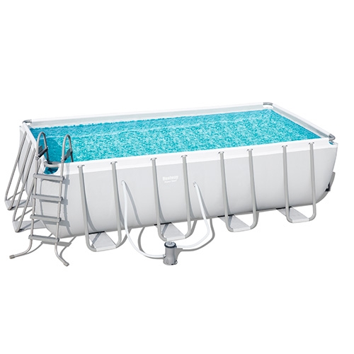 Каркасный бассейн Bestway 56670 фильтр-насос лестница подстилка тент (488-244-122см)