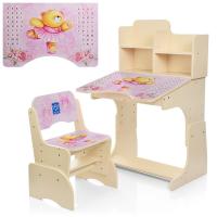 купить Детская парта ростовая B 2071-55-7 Мишка-балерина со стульчиком (венге)