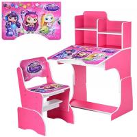 купить Парта со стульчиком для детей W 2071-44-1 регулируемая высота (малиновая)