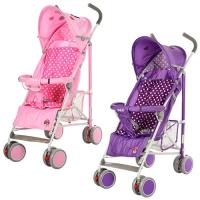 купить Коляска для детей прогулочная трость 102-8-9 глубокая крыша (сиреневая розовая)