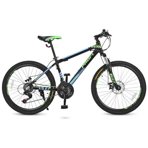 Спортивный велосипед 24 дюйма Profi G24YOUNG A24.3 (черно-салатово-голубой)