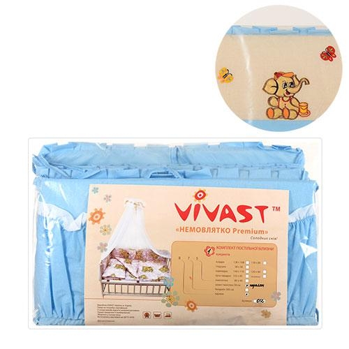 Защита для кроватки Vivast М V-612-70295-02 (4 детали, голубая)