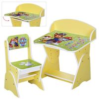 купить Регулируемая парта со стульчиком ML-315-08-3 Щенячий патруль (желтая, англ.алфавит)