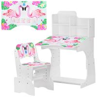 купить Детская парта-растишка Bambi B 2071-41-1 Фламинго со стульчиком (белая)