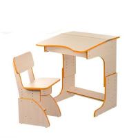 купить Регулируемая детская парта F107 со стульчиком (бежевый с оранжевым)