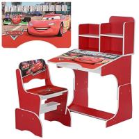 купить Парта с полочками Bambi W 2071-2-2 регулируемая по высоте (красная Тачки)