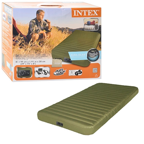 Надувной матрац с усиленной конструкцией Intex 68727 с электронасосом (191-99-20см)
