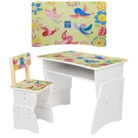 купить Детская парта со стульчиком 905-2 регулируемая высота (Салатовые птички)